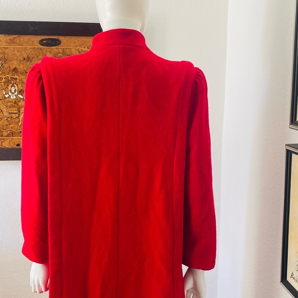 Vintage Small Red Wool Overcoat - Picture 3 of 10